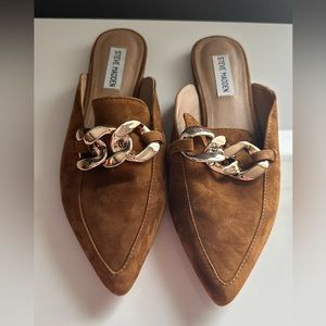 Steve Madden Brown Suede Mules